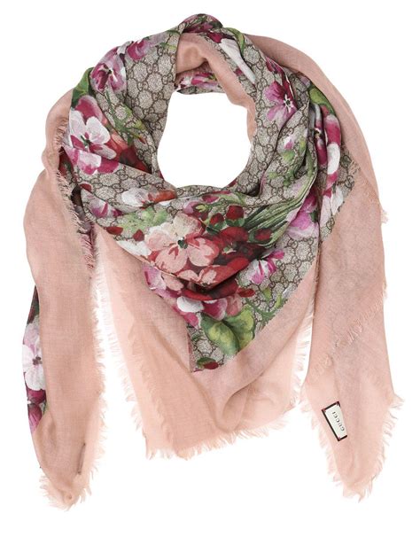 pink.gucci scarf|gucci flower print scarf.